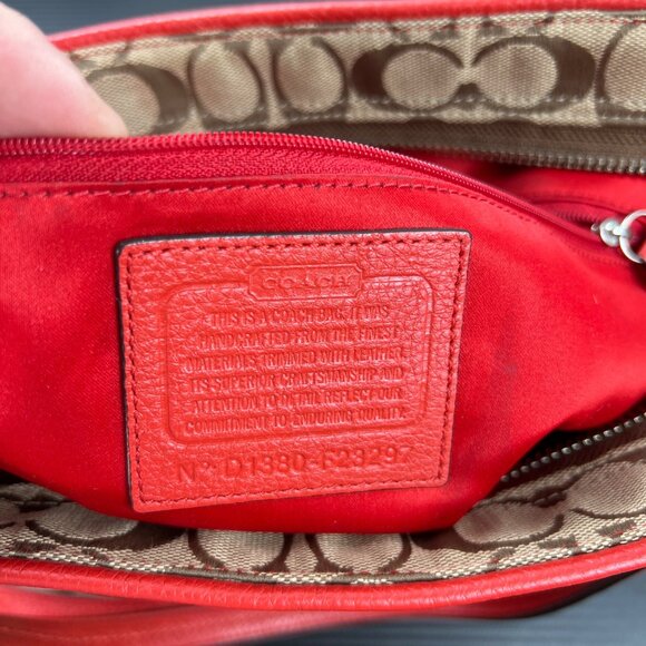 Coach 23297 Park Signature C Print Carrie Tote Shoulder Bag Purse Vermilion - Picture 12 of 16